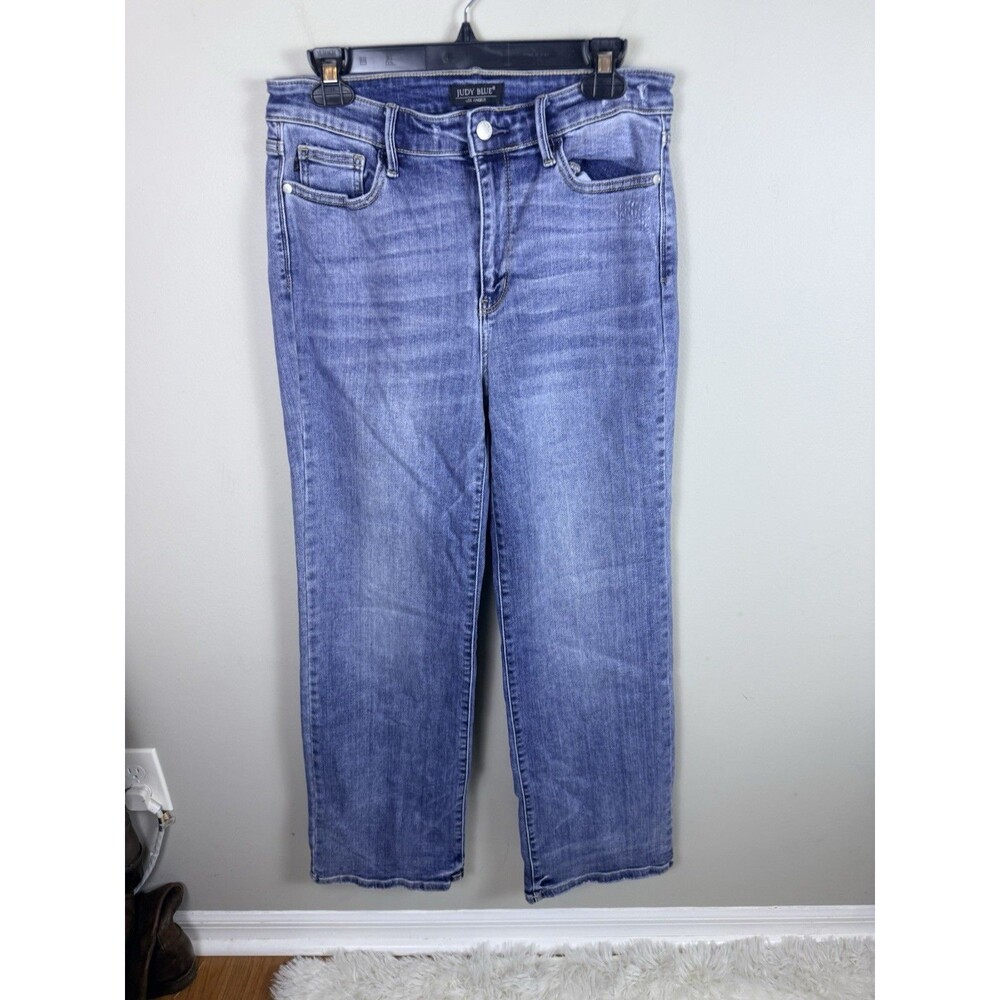 Judy Blue Jeans Womens 13/31 Blue Wide Crop Medium Wash Denim JB8251MD